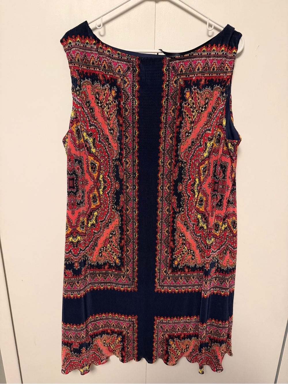 Jessica Howard Navy & Coral Printed Sleeveless Shift Dress